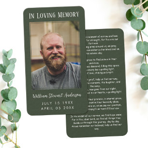 Forest Green Beerdigung Memorial Gebet Foto-Karte