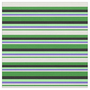 Forest Green, Beige, Slate Blue, Green & Black Stoff