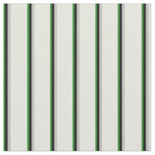 Forest Green, Black, Grau & Beige Lined Pattern Stoff