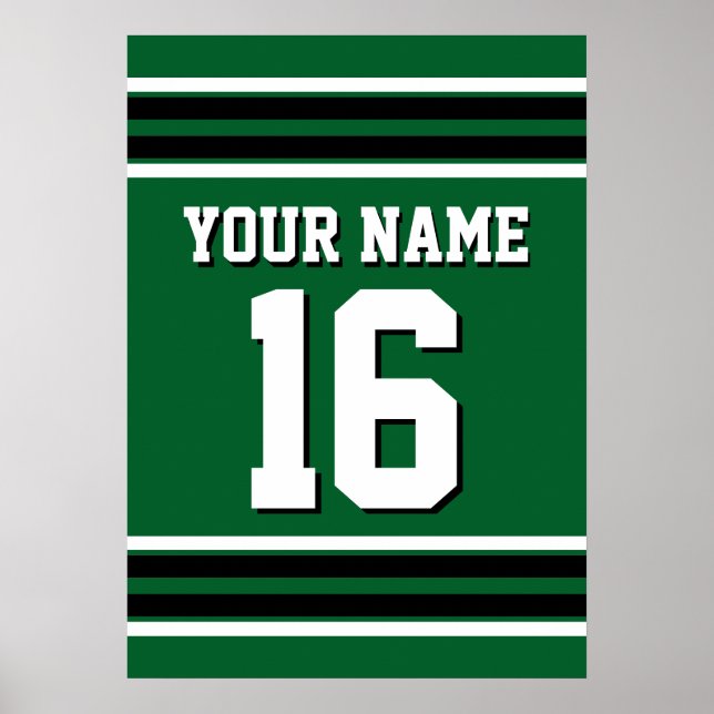 Forest Green Black Team Jersey Name Poster (Vorne)