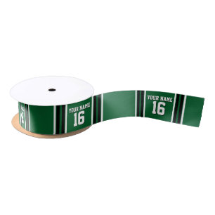 Forest Green Black Team Jersey Name Satinband