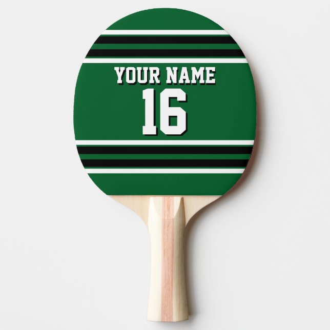 Forest Green Black Team Jersey Name Tischtennis Schläger (Vorderseite)