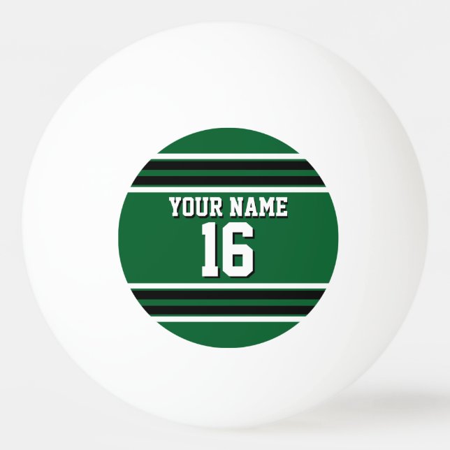 Forest Green Black Team Jersey Name Tischtennisball (Vorderseite)