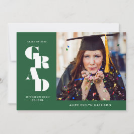 Forest Green Bold Serif Single Foto Abschluss Ankündigung