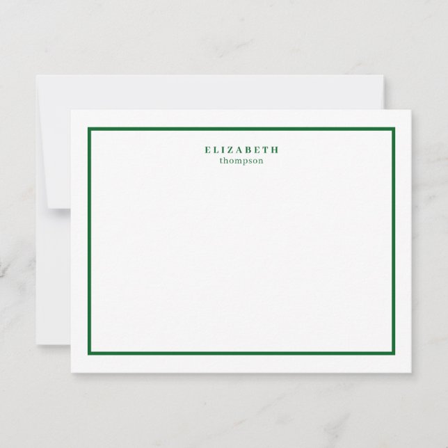 Forest Green Border Modern Simple Mitteilungskarte (Vorderseite)