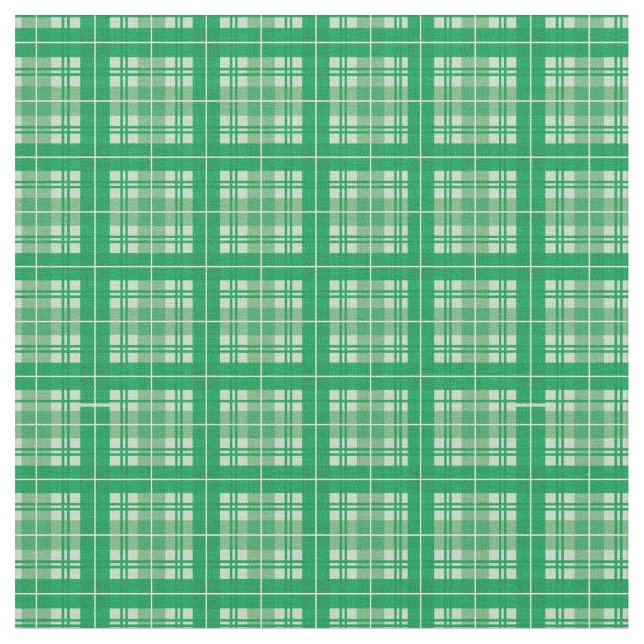 Forest Green Bright Gingham Kariert Tartan Stoff (Nahaufnahme)