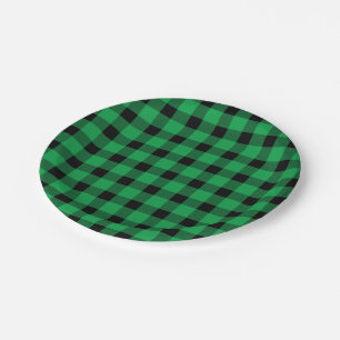 Forest Green Buffalo Country Lumberjack Kariert Pappteller
