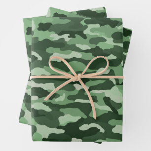 Forest Green Camouflage Geschenkpapier Set