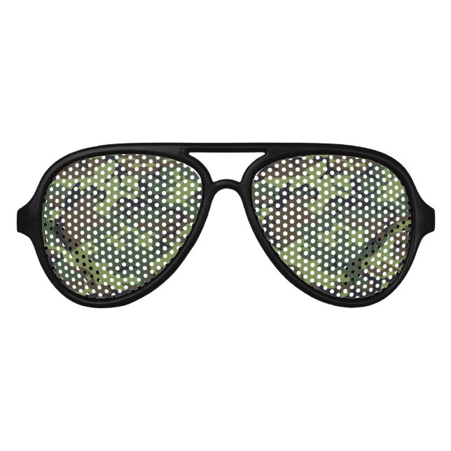 Forest Green Camouflage Lens Sonnenbrille/ Shades Partybrille (Vorderseite)