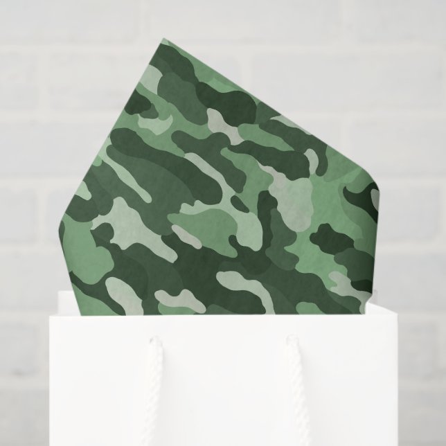 Forest Green Camouflage Seidenpapier (Geschenktüte)