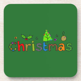 Forest Green Christmas Getränkeuntersetzer