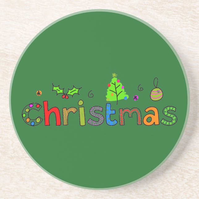 Forest Green Christmas Getränkeuntersetzer (Vorne)