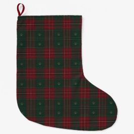 Forest Green & Cranberry Tartan Pet Stocking Großer Weihnachtsstrumpf