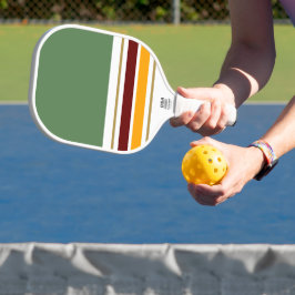Forest Green Deep Top Red Yellow Racing Streifen Pickleball Schläger