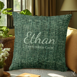 Forest Green Denim Texture | Benutzerdefinierte Ru Kissen