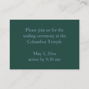 Forest Green Diamonds Temple Sealing Einladung