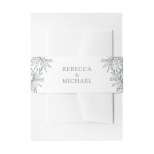 Forest Green Elegante Botanische Hochzeit Einladungsbanderole