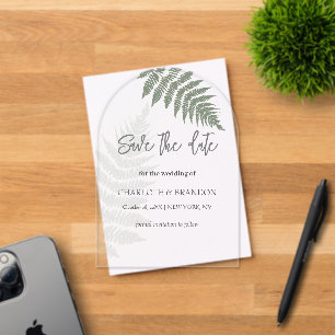 Forest Green Ferns Outdoor Wedding Acryleinladungen