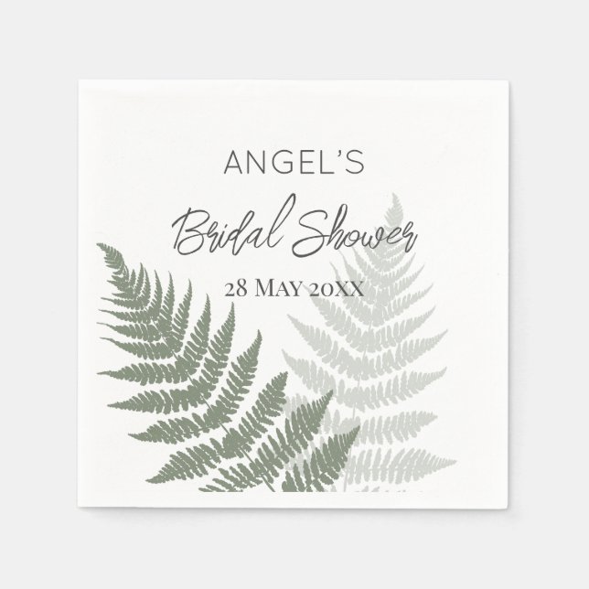 Forest Green Ferns Wedding Serviette (Vorderseite)