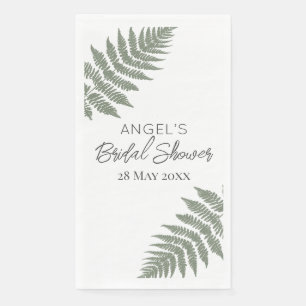 Forest Green Ferns Wedding Serviette