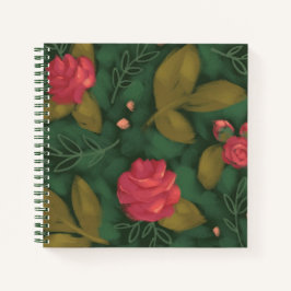 Forest Green Floral Notebook Notizbuch