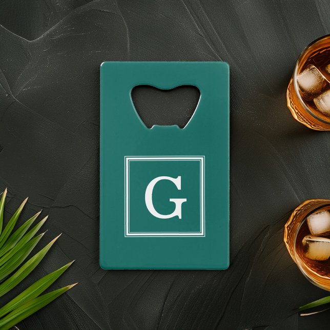 Forest Green Gerahmt Monogram Geldbeutel Flaschenöffner (Von Creator hochgeladen)