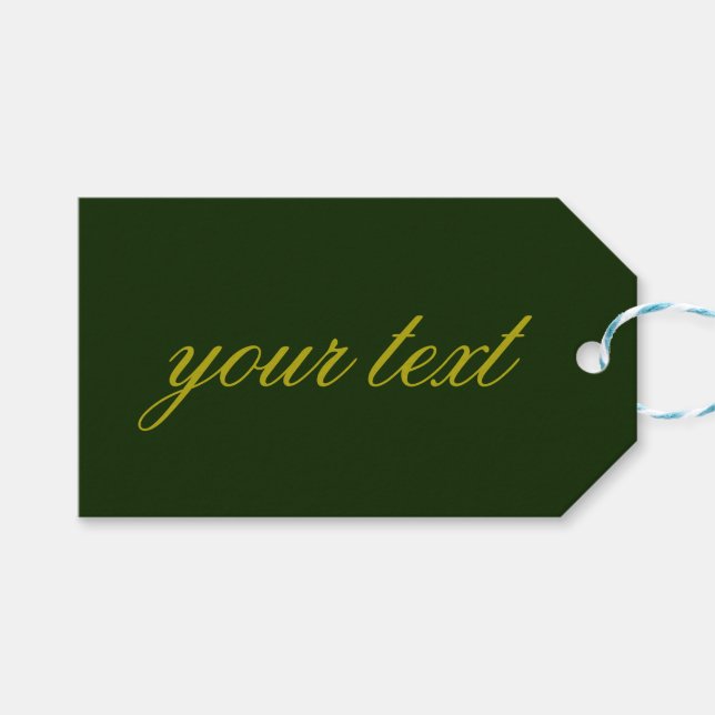 Forest Green Gift Tag Geschenkanhänger (Vorderseite (Horizontal))
