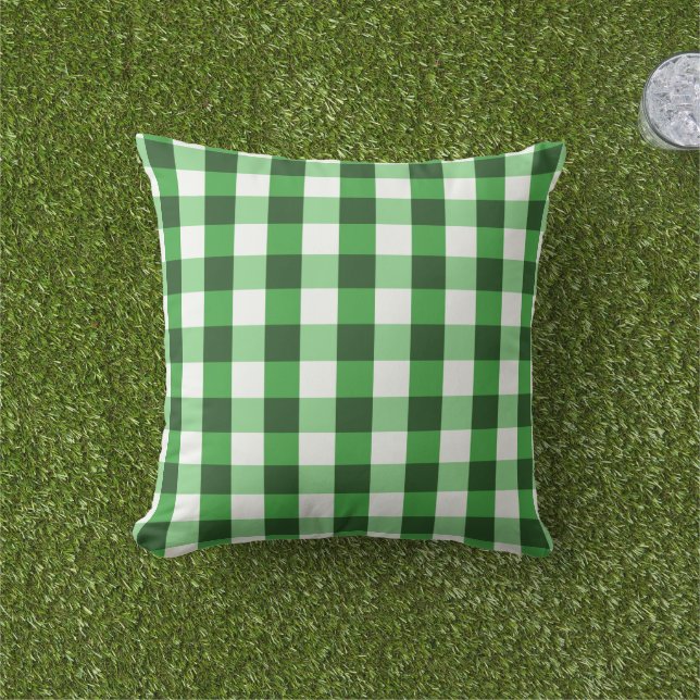 Forest Green Gingham Pattern Kissen (Golfball-Marker)