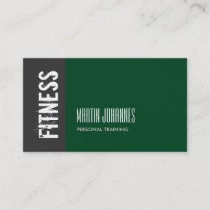 Forest Green Gray Personal Trainer Business Card Visitenkarte