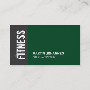 Forest Green Gray Personal Trainer Business Card Visitenkarte