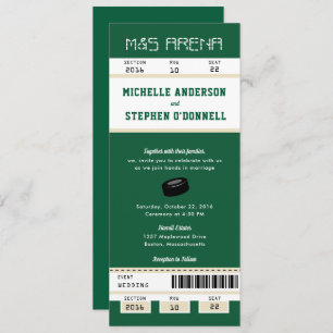 Forest Green Hockey Ticket Hochzeit Einladung