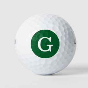 Forest Green Initial Monogram Golfball