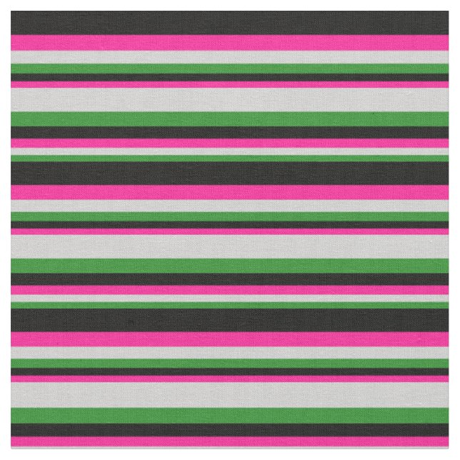 Forest Green, Light Gray, Deep Pink und Black Stoff (Nahaufnahme)