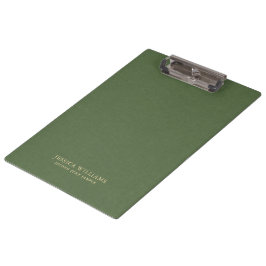 Forest Green Linen Texture Image Gold frame Klemmbrett