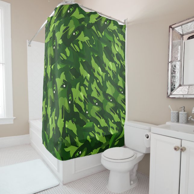 Forest Green Military Camouflage Muster Duschvorhang (Beispiel)