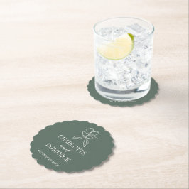 Forest Green Minimal Blumendecke Dekor Untersetzer