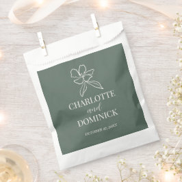 Forest Green Minimal Blumenhochzeit Geschenktütchen