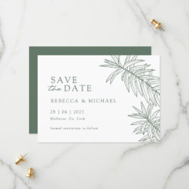 Forest Green Minimalistisch Botanic Save the Date