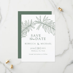 Forest Green Minimalistisch botanisch Save The Date