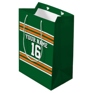 Forest Green mit Orange White Stripes Team Jersey Mittlere Geschenktüte