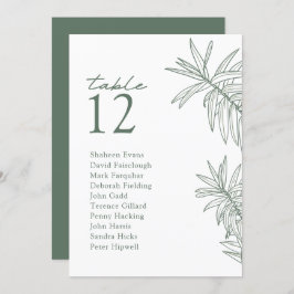 Forest Green Modern Botanical Table Sitzkarte