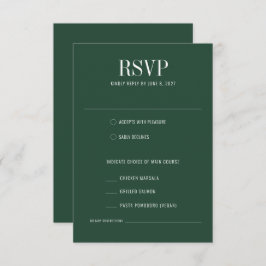 Forest Green Modern Colorful Meal Choice Hochzeit RSVP Karte