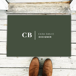 Forest Green Monogram Stilvolle Trendy Modern Fußmatte