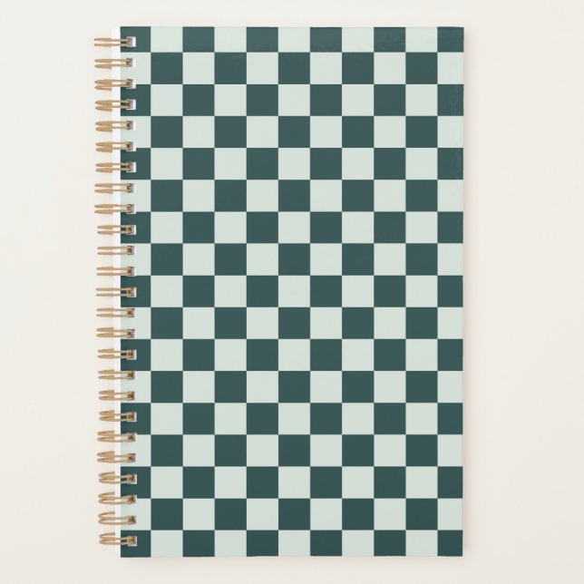 Forest green moss checkerboard pattern planer (Vorderseite)