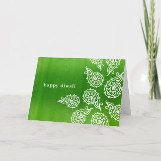Forest Green Paisleys Diwali Card Karte