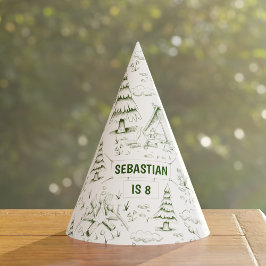 Forest Green Pine Tree Campfire Camping Geburtstag Partyhütchen