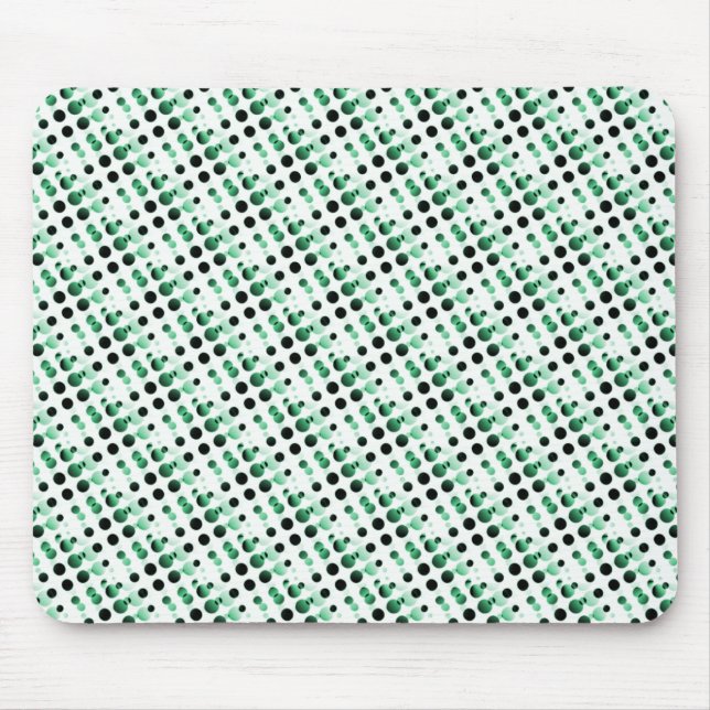 Forest Green Retro Bubbles Mousepad (Vorne)