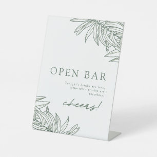 Forest Green Simple Botanic Open Bar Sockelschild
