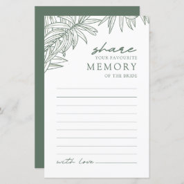 Forest Green Simple Botanic Share A Memory
