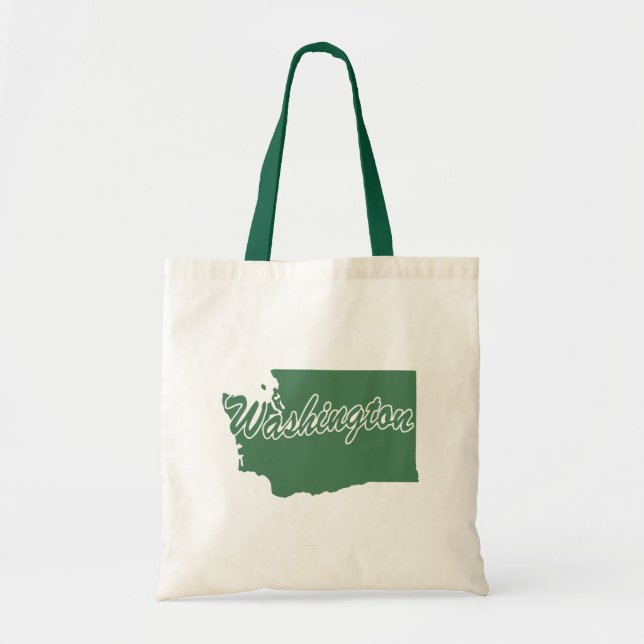 Forest Green Staat Washington Shape Tote Bag Tragetasche (Vorne)